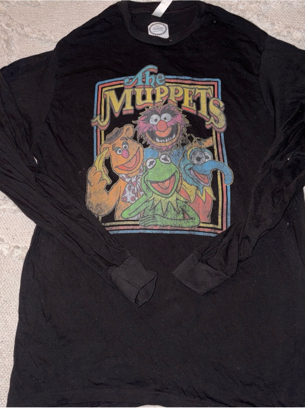 Nintendo Black Long-Sleeve Muppets Graphic Tee
